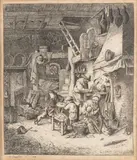 David Deuchar, Interno con una famiglia di contadini, da Adriaen van Ostade. etching
