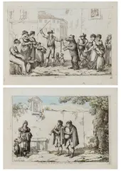 Bartolomeo Pinelli, Li Piferari in Roma – Costumi del Regno di Napoli, 1809, Etching