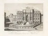Pietro Parboni, Fontana dell'acqua Vegine detta di Trevi, etching and bulino