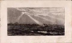 Vittorio Guaccimanni, Paesaggio con casa, etching and acquatinta