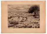 Louis François Cabanes, Costa con le case, etching