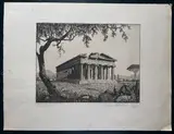 Laurenzio Laurenzi, Tempio di Nettuno - Pesto, 1930, etching