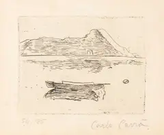 Carlo Carrà, Lago Maggiore, etching