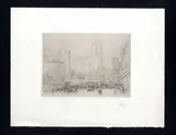 William Walcott, New York City, 42th Street, incisione a puntasecca