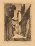 Marcello Boglione, Via Santa Maria, lithograph