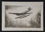 Antonio Carbonati, Idrovolante in volo: Ala Littoria I - FANO - 1938, etching
