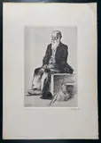 Stanislao Dessy, Un uomo seduto, 1932, etching