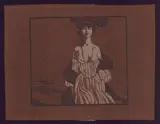 Aleardo Terzi, Armonia lunare, 1905, Two-color woodcut on brown paper