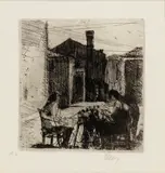 Virgilio Tramontin, Caorle. Work on the networks, Etching
