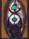 Bruno Ceccobelli, Senza titolo, 1990, mixed media on card