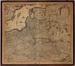 Frederick de Wit, Reipublicae et Status Generalis Poloniae Nova Tabula, Comprehendens Maioris et Minoris Poloniae Regni, Magni Ducatus Lithuaniae, Ducatus Prussiae, Curlandiae, Russiae, Ucraniae, Massoviae, Volhydiae e, 1700, etching and bulino