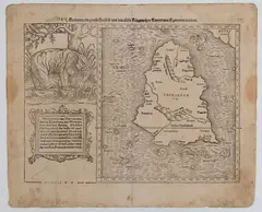 Sebastian Münster, Taprobana insula (Sri Lanka), 1574, Xilografia