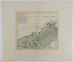 Isaak Tirion, Kaart van de landengte van Panama, 1745, etching and bulino