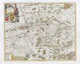 Nicolaes Visscher, Comitatus Hannoniae tabula emendata per Alexandrum Penez, etching and bulino