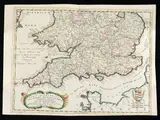 Vincenzo Maria Coronelli, Parte Meridionale del Regno D'Inghilterra (Southern part of the Kingdom of England), engraving and etching