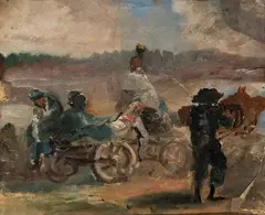 Gerolamo Induno, Cart with soldiers