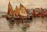 Fausto Pratella, Pier with sailing boats