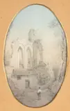 Teodoro Duclère, Landscape with ruins, Mixed media on paper