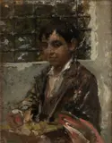 Vincenzo Volpe, Portrait of a young boy, Oil on board