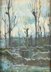 Snowy landscape by Attilio Pratella, offered Jul 2025