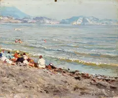 Seaside landscape by Attilio Pratella, offered Jul 2025