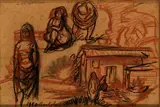 Luigi Bartolini, La vita degli zingari, 1950, Title upper left: La vita degli zingari