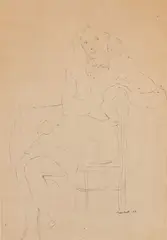 Sitting woman by Domenico Purificato, 1946, offered Jul 2025