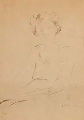 Portrait of sitting woman by Domenico Purificato, offered Jul 2025