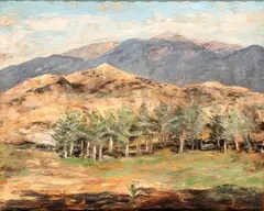 Hilly landscape by Cesarina Gualino, 1962, offered Jul 2025