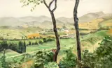 Cesarina Gualino, Landscape with trees, 1930
