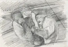 Titina Maselli, Boxeurs, Pencil on paper
