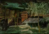Alfredo Furiga, Dopo la pioggia, 1946, Oil on cardboard