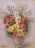 Diego Pettinelli, Vase of flowers, 1984