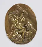 Claude Michel detto Clodion, Oval plaque with nymph and satyrs