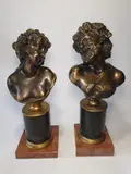 Claude Michel detto Clodion, Bacchus and Nereid, Brown patina bronze