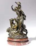 Claude Michel detto Clodion, Bacchanal, Dark brown patina bronze