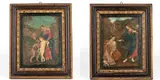 Giovanni Francesco Pieri, Pair of Italian ceroplasts, The two pieces depict polychrome modelled and painted waxes within wooden and gilded wood frames. The two compositions