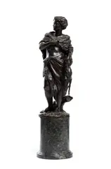 Émile Boyer, A French bronze sculpture, depicting a young hunter with his prey