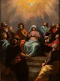 Pentecost by Ippolito Scarsella lo Scarsellino, Oil on canvas, offered Jun 2025