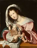 Jan Gossaert il Mabuse, Virgin with Child, The painting bears an illegible inscription in the bottom right-hand corner.