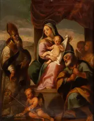 Federico Barocci, Madonna with Child, St. Joseph, holy Bishop and angels, Oil on canvas