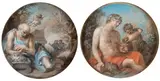 a) Winter (Roman Virtue); b) Summer (Bacchus). Pair of paintings by Guillaume Courtois il Borgognone, Tempera on cardboard, offered Jun 2025