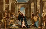 Paolo Veronese, The probationary pool, La tela raffigura con ammirevole chiarezza narrativa il miracolo di Gesù della guarigione di un paralitico