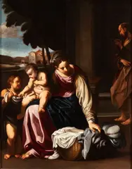 Carlo Bononi, Holy Family with Saint John, The painting is accompanied by an expertise by Prof. Massimo Pirondini.