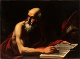 Gregorio Preti, Penitent Saint Jerome, questa canvas di notevole intensità espressiva mostra esemplarmente la profonda influenza esercitata on Gregorio