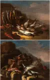 Elena Recco, a) Still Life with Fish and Shellfish; b) Still Life of Fish and Shellfish. Pair of paintings, Oil on canvas