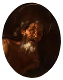 Giovanni Battista Beinaschi, Head of a hermit saint, Oil on canvas