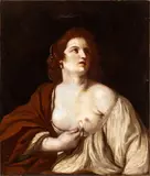 Giovanni Francesco Barbieri il Guercino, Cleopatra, The painting bears an inventory number in brush on the back: "N.