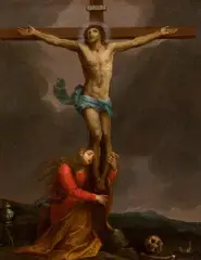 Guido Reni, Crucifixion with Mary Magdalene, Oil on copper