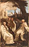 Andrea Sacchi, The vision of Saint Romuald, The painting is an early replica of the famous composition by Andrea Sacchi